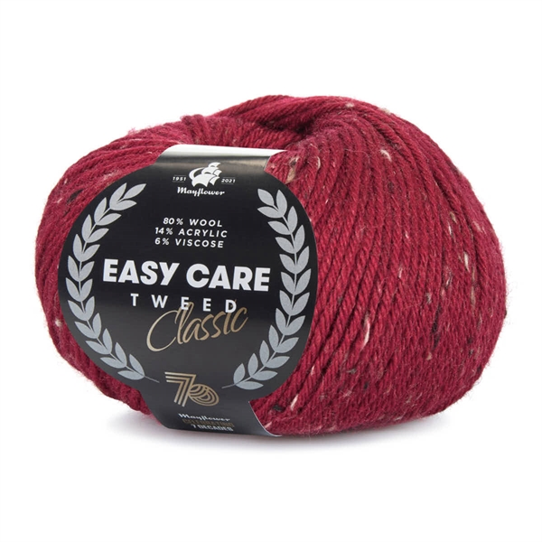 Easy Care Classic Tweed - vinrød