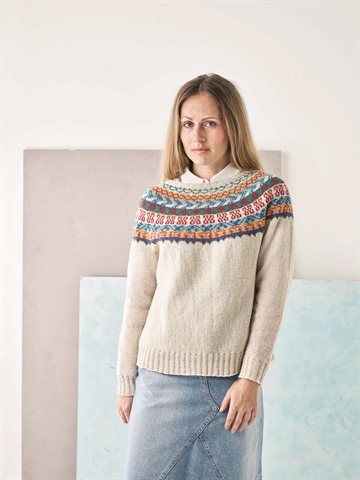 Bluse med mønstret bærestykke - Esther by Permin