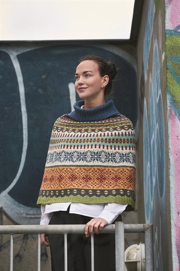Poncho jacquardmønster esther