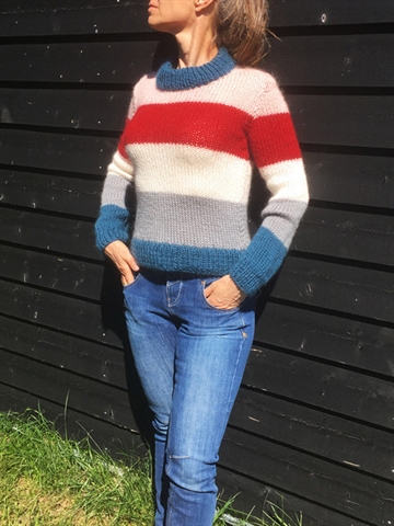 Mohairsweater med brede striber i Mohair+Wool fra Onion Knit