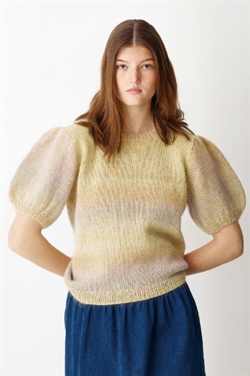 Bluse med pufærmer Esther og kid silk