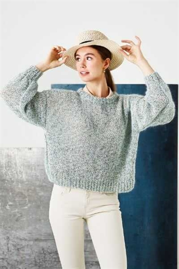 Sweater med vrangfelter i Viola