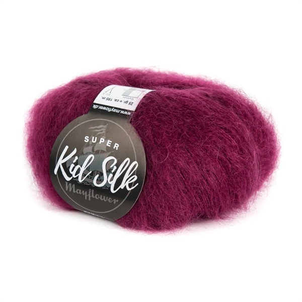 Kid Silk Mohair, vinrød - 33